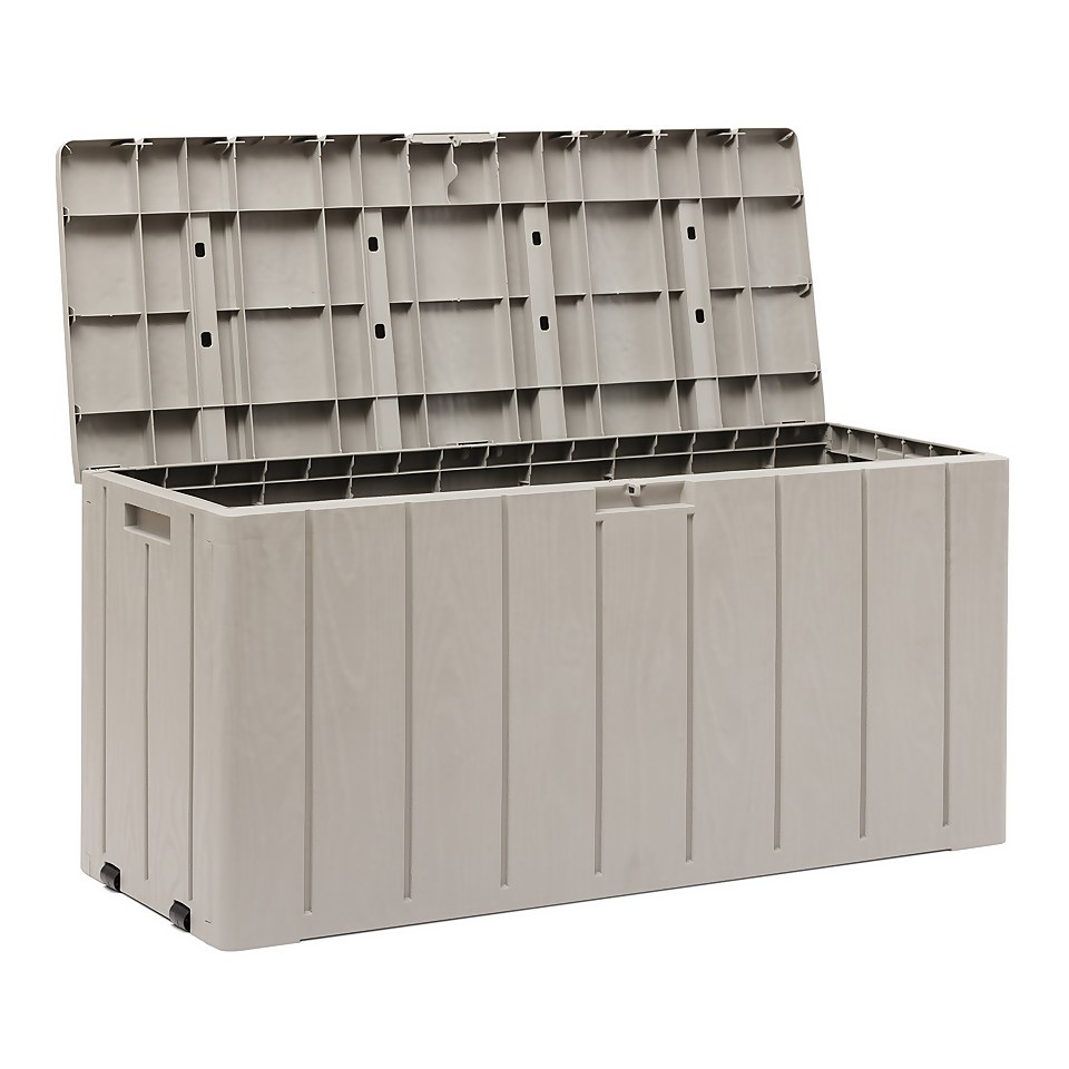 Toomax Bravo Garden Storage Box 270L Warm Grey Homebase