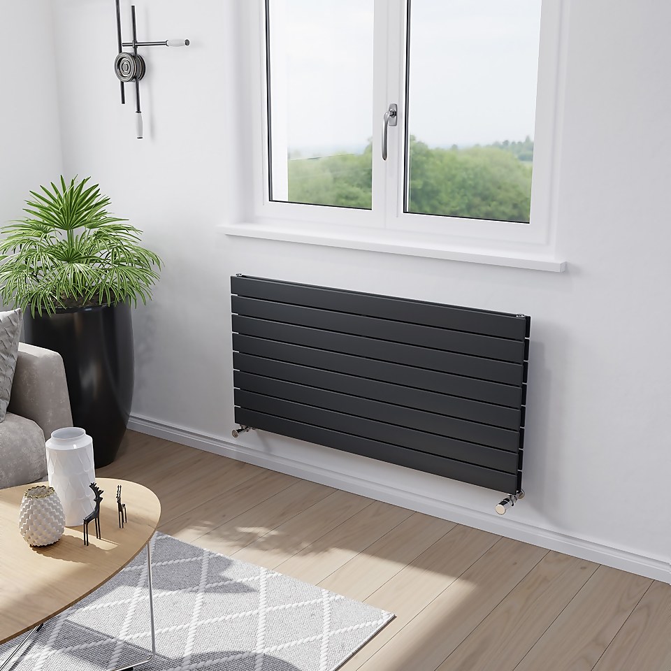 Thames Duplex Horizontal Designer Radiator 595x1200 Anthracite