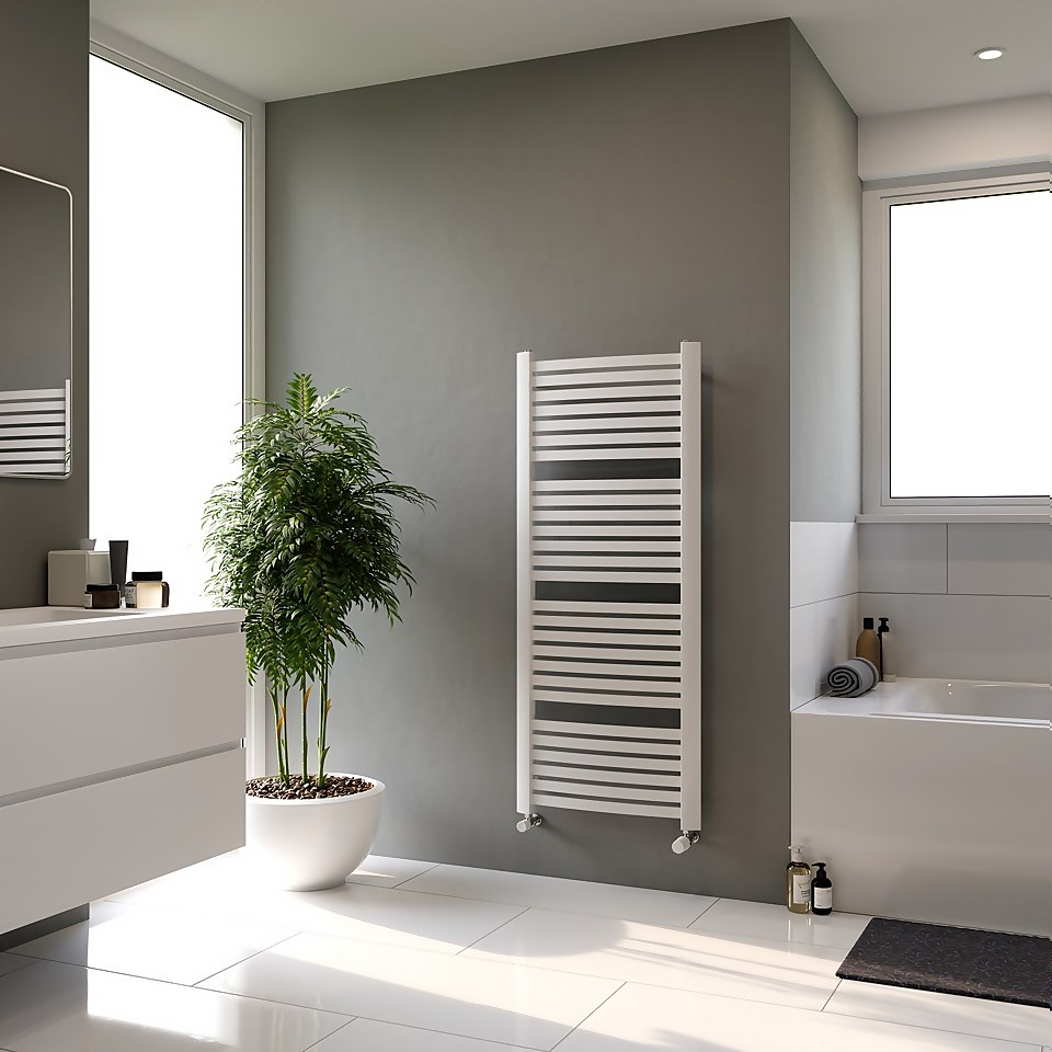 Clyde Designer Towel Radiator 1395x580 White