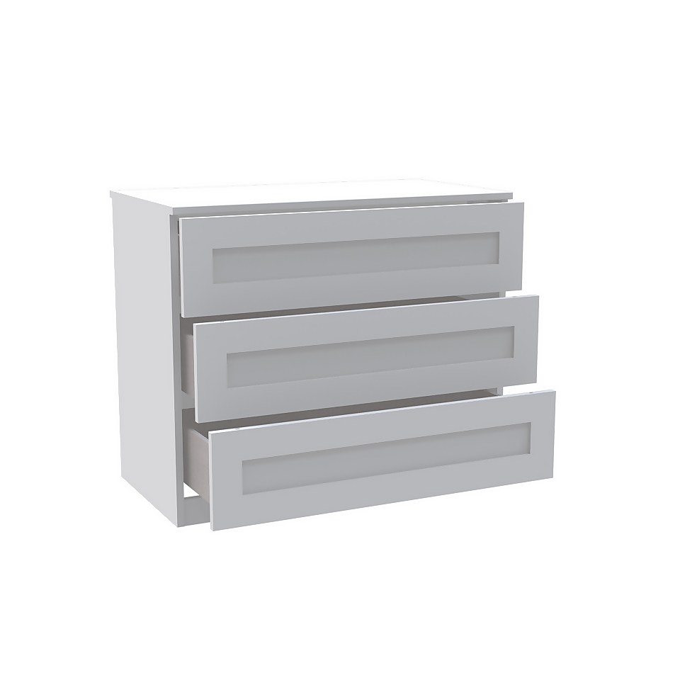 House Beautiful Realm Wide Chest of Drawers - White Shaker (W)900mm x (H)756mm
