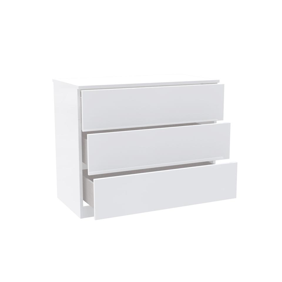 House Beautiful Honest Wide Chest of Drawers - Gloss White Slab (W)900mm x (H)756mm