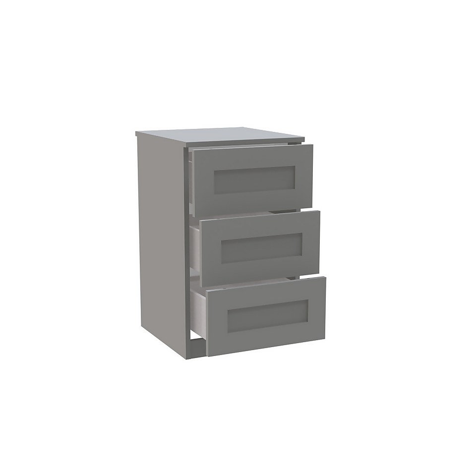 House Beautiful Realm Narrow Chest of Drawers - Grey Shaker (W)450mm x (H)756mm