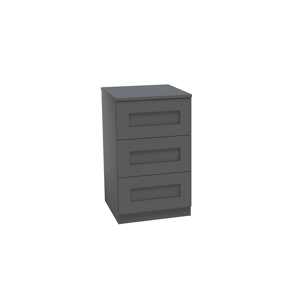 House Beautiful Realm Narrow Chest of Drawers - Carbon Grey Shaker (W)450mm x (H)756mm