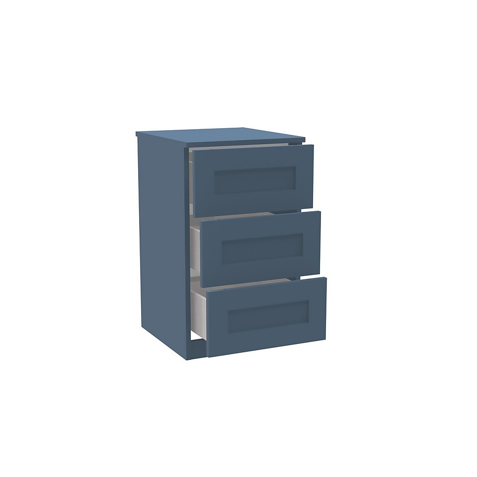 House Beautiful Realm Narrow Chest of Drawers - Navy Blue Shaker (W)450mm x (H)756mm