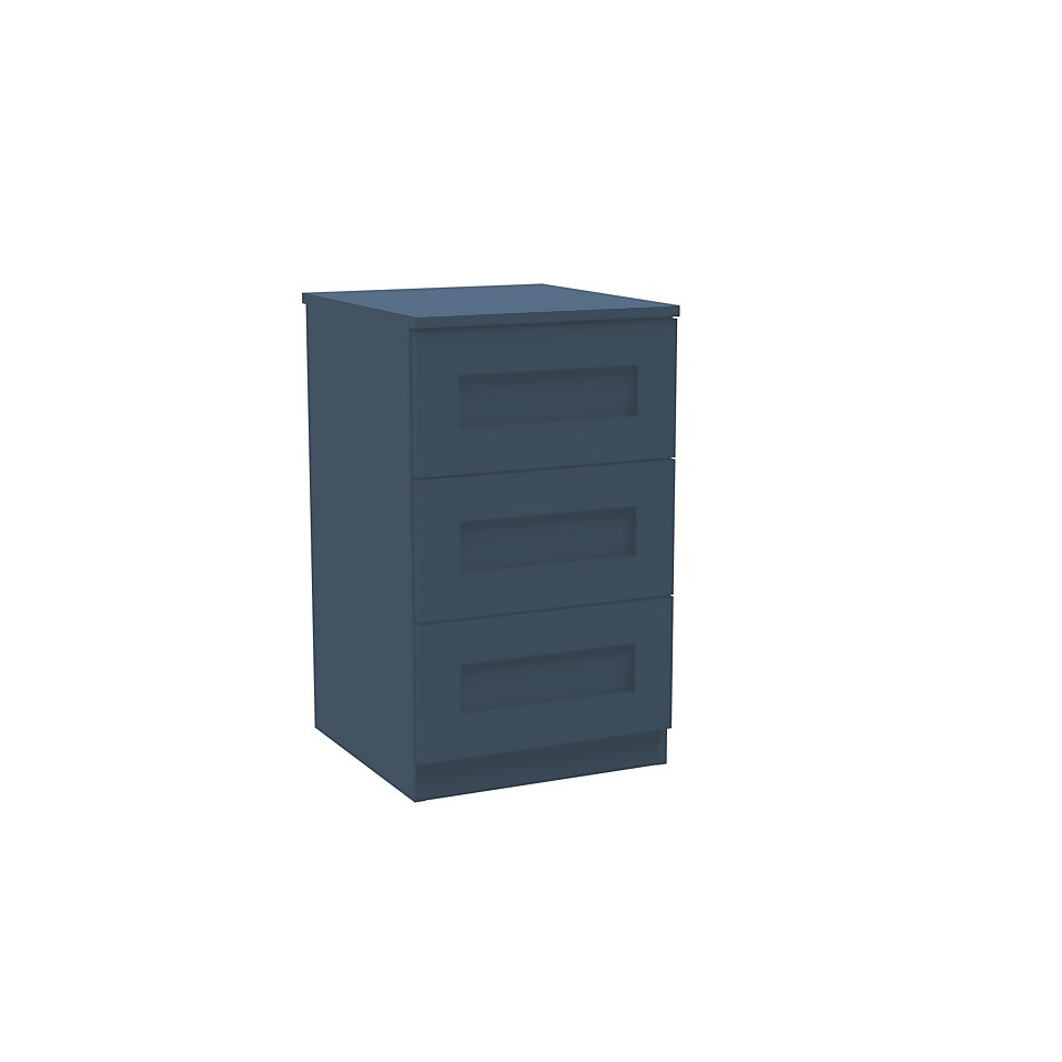 House Beautiful Realm Narrow Chest of Drawers - Navy Blue Shaker (W)450mm x (H)756mm