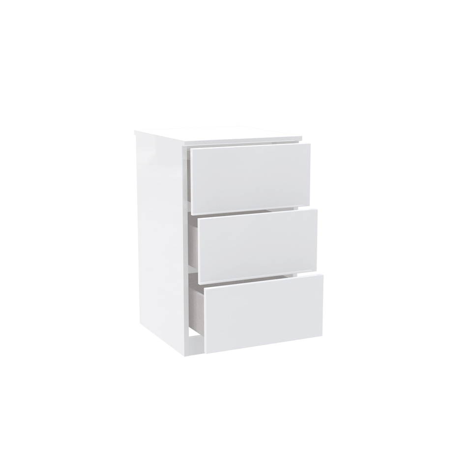 House Beautiful Honest Narrow Chest of Drawers - Gloss White Slab (W)450mm x (H)756mm
