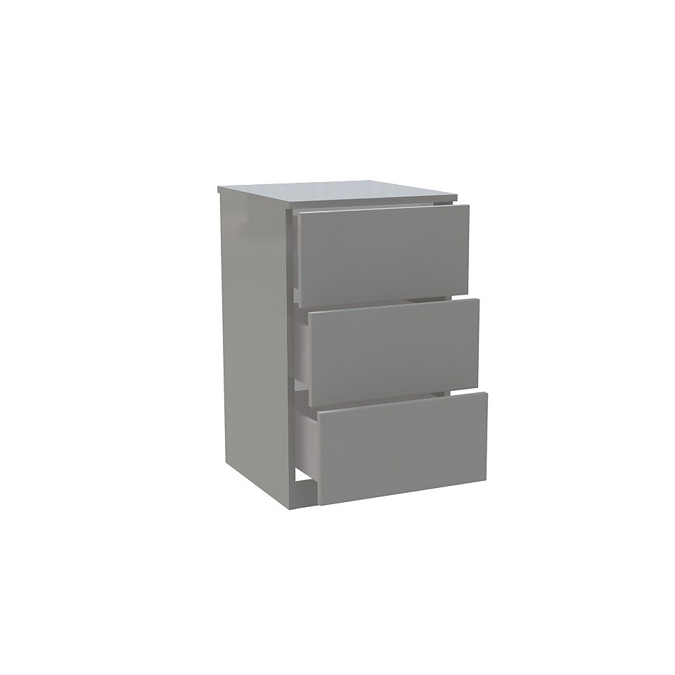 House Beautiful Honest Narrow Chest of Drawers - Gloss Grey Slab (W)450mm x (H)756mm