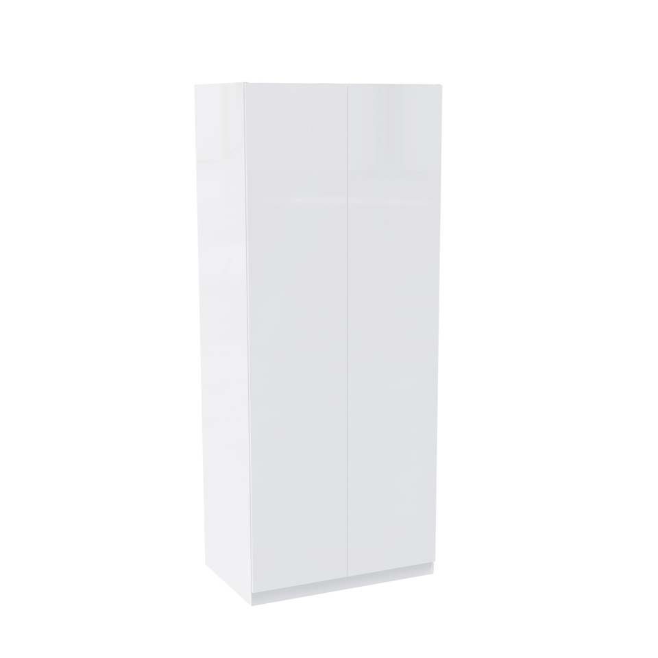 House Beautiful Honest Double Wardrobe, White Carcass - Gloss White Slab Doors (W) 900mm x (H) 2196mm