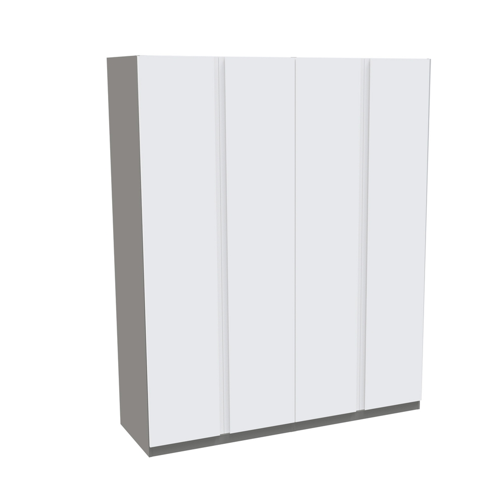 House Beautiful Escape Quad Wardrobe, Grey Carcass Gloss White