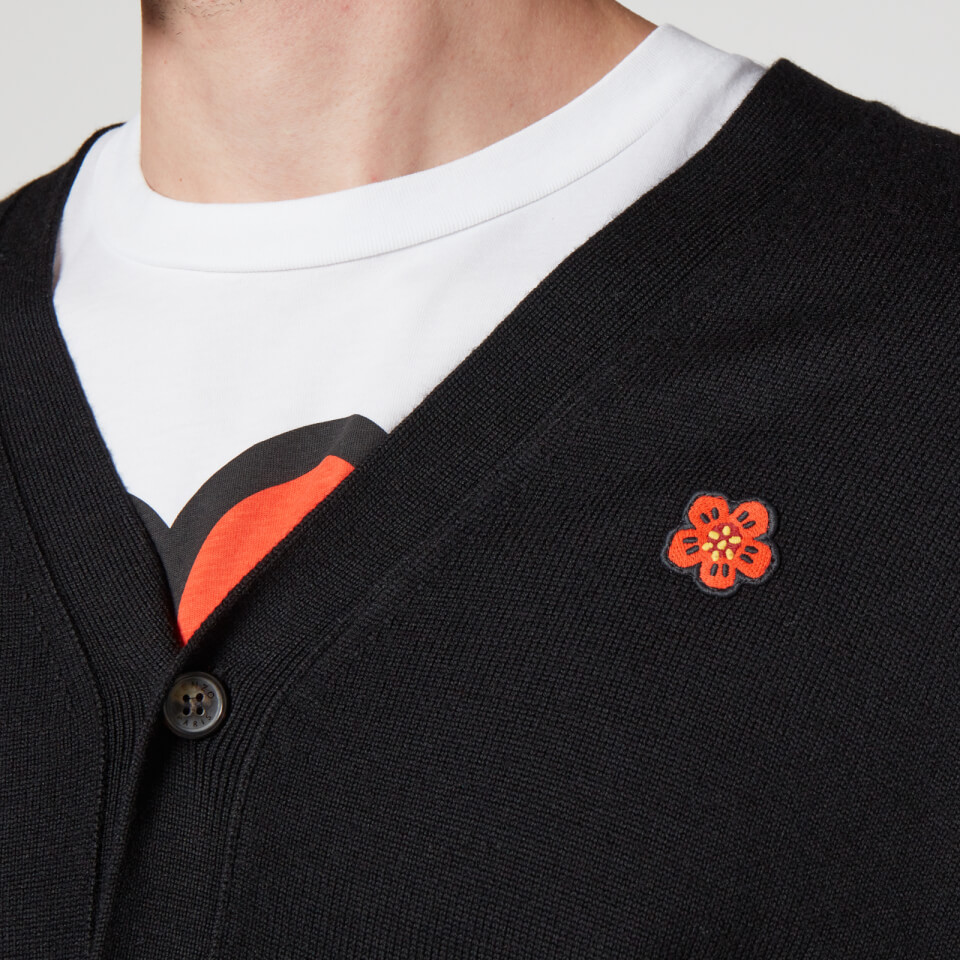 KENZO Boke Flower Crest Wool Cardigan - S | Coggles