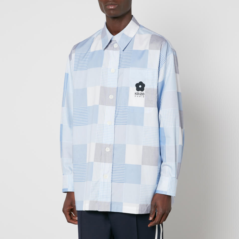 KENZO Oversized Patchwork Cotton-Poplin Shirt - S | Coggles