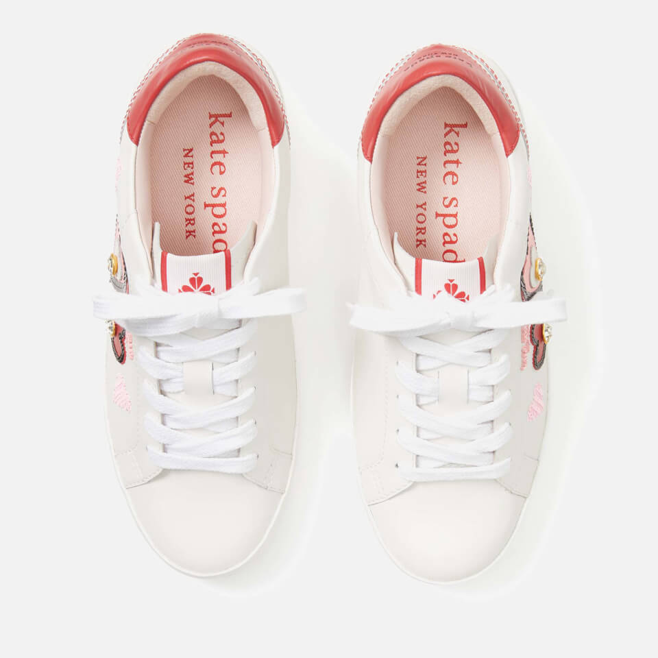 Kate Spade New York Ace Hearts Embellished Leather Trainers