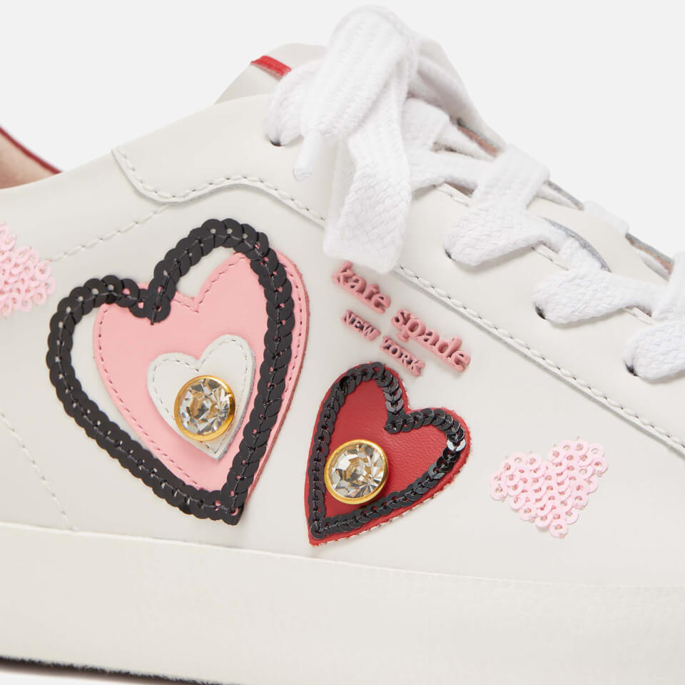 Kate Spade New York Ace Hearts Embellished Leather Trainers