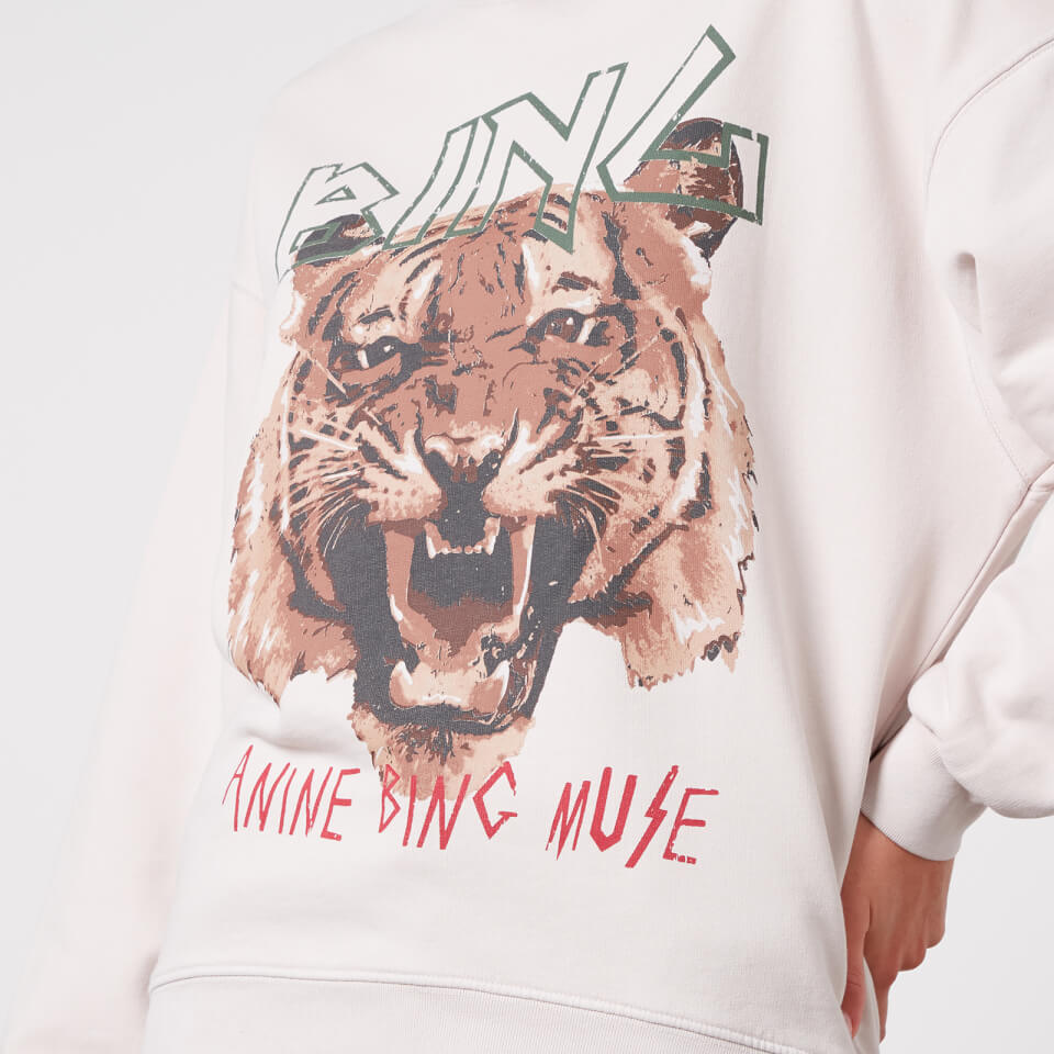 Anine Bing Tiger Printed Organic Cotton Sweatshirt Coggles