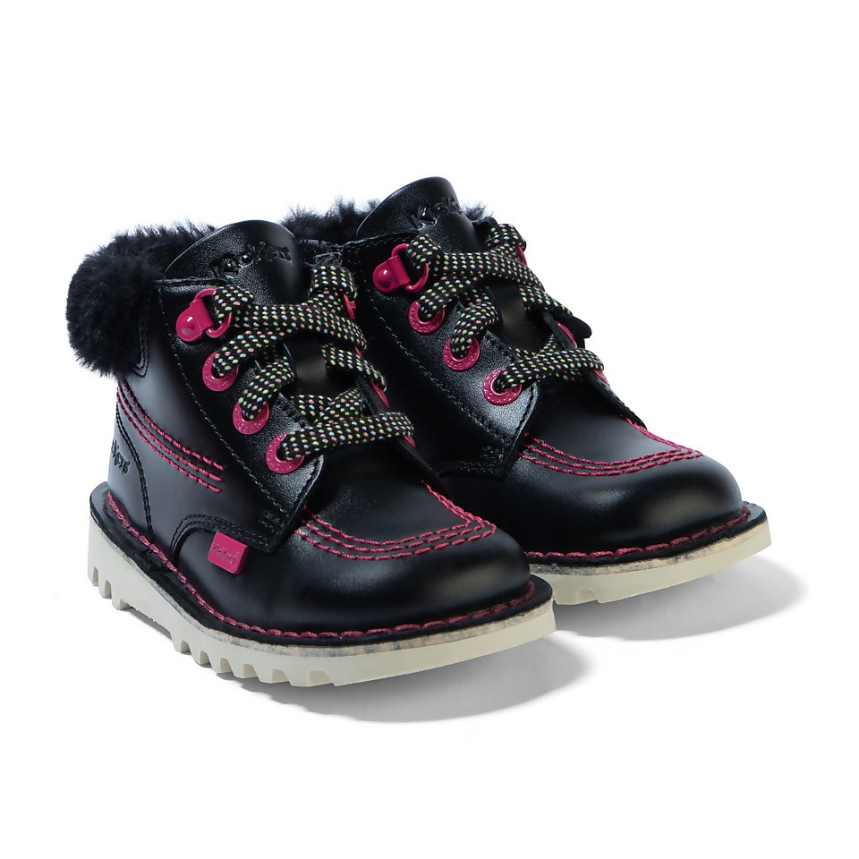 Infant Girls Kick Hi Winter Leather Black