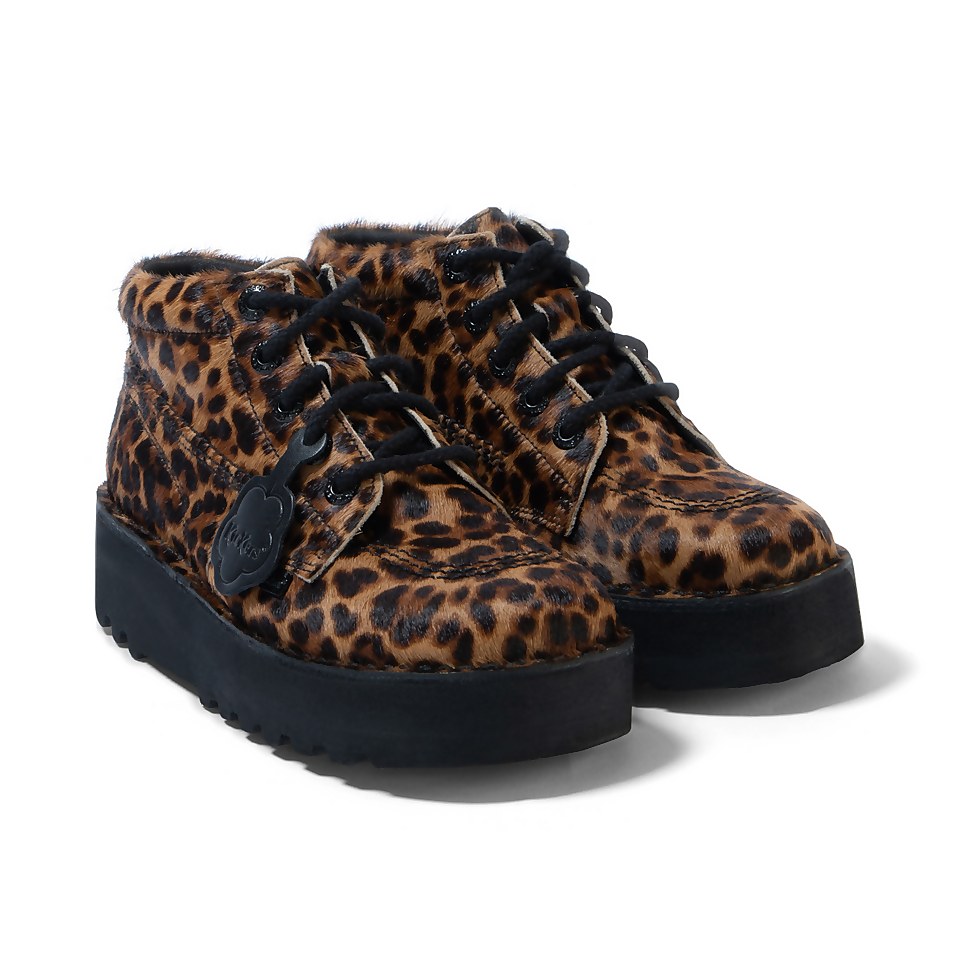 Adult Adult Women's Kick Hi Stack Leather Leopard