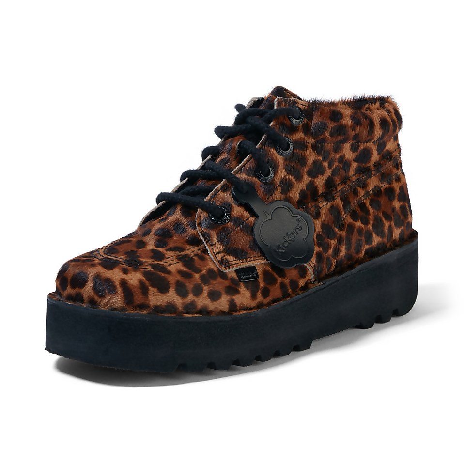 Adult Adult Women's Kick Hi Stack Leather Leopard
