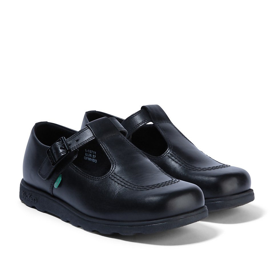 Adult Womens Fragma T-buckle Leather Black