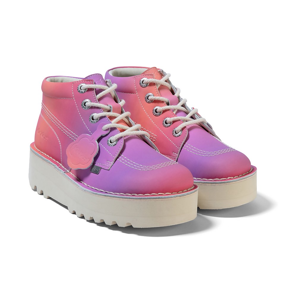 Adult Unisex Kick Hi Stack Sunset Leather Pink