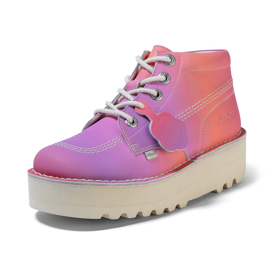 Adult Unisex Kick Hi Stack Sunset Leather Pink