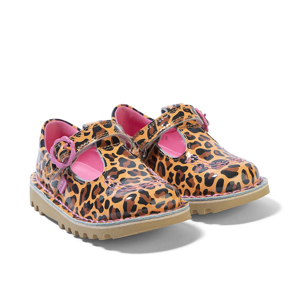 Infant Girls Kick T Leopard Patent Leather Brown