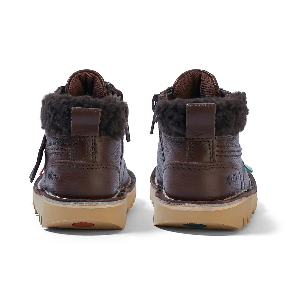 Infant Boys Kick Hi Winter Leather Dark Brown