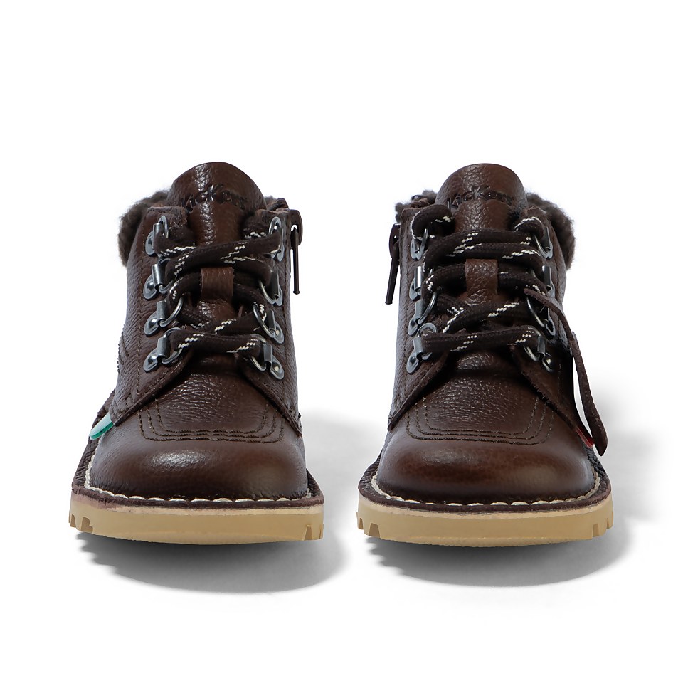 Infant Boys Kick Hi Winter Leather Dark Brown