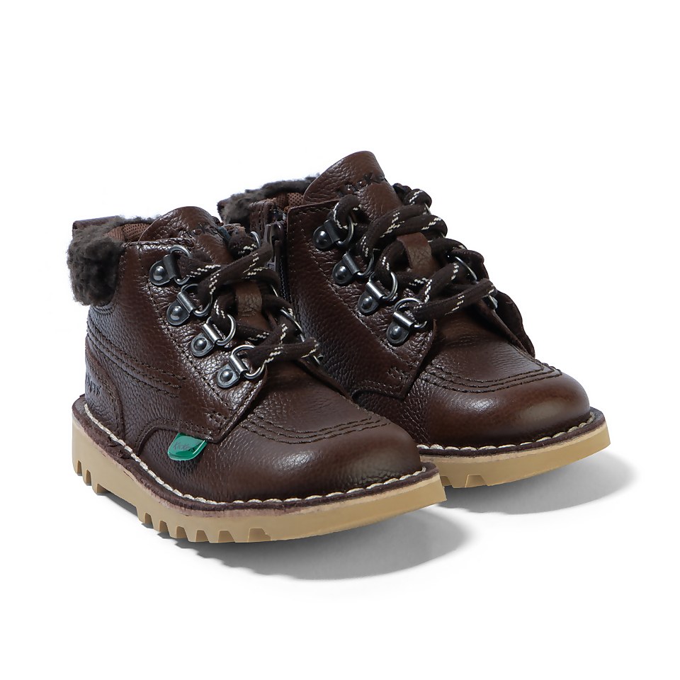 Infant Boys Kick Hi Winter Leather Dark Brown