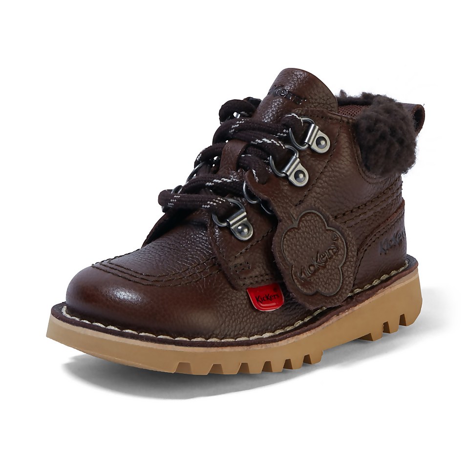 Infant Boys Kick Hi Winter Leather Dark Brown
