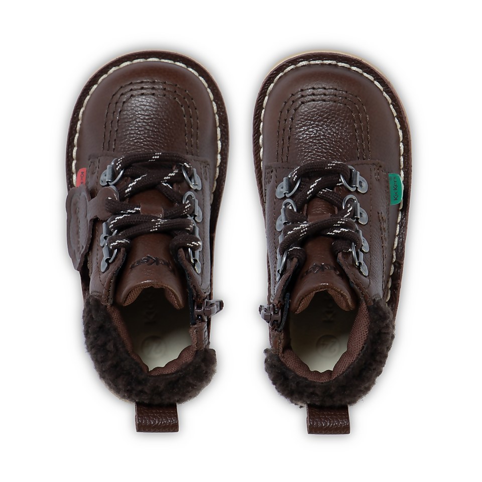 Infant Boys Kick Hi Winter Leather Dark Brown