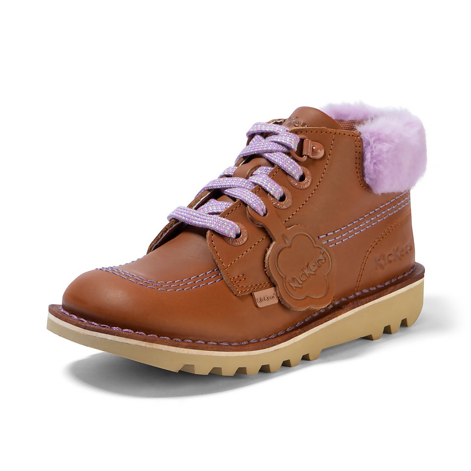 Junior Girls Kick Hi Winter Leather Tan