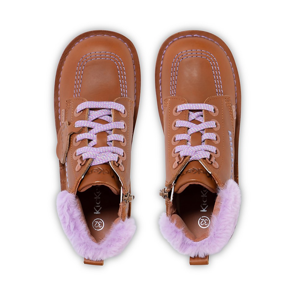 Junior Girls Kick Hi Winter Leather Tan