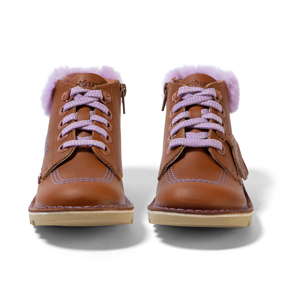 Junior Girls Kick Hi Winter Leather Tan