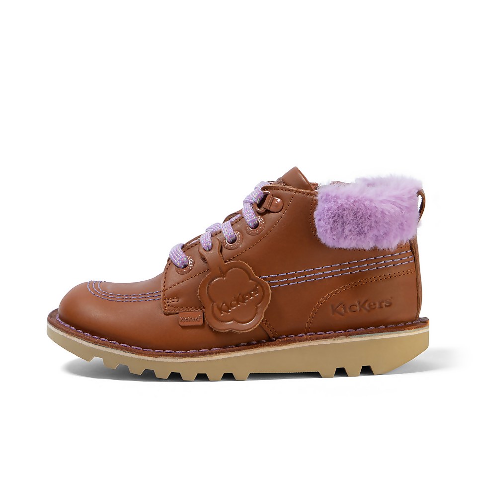 Junior Girls Kick Hi Winter Leather Tan