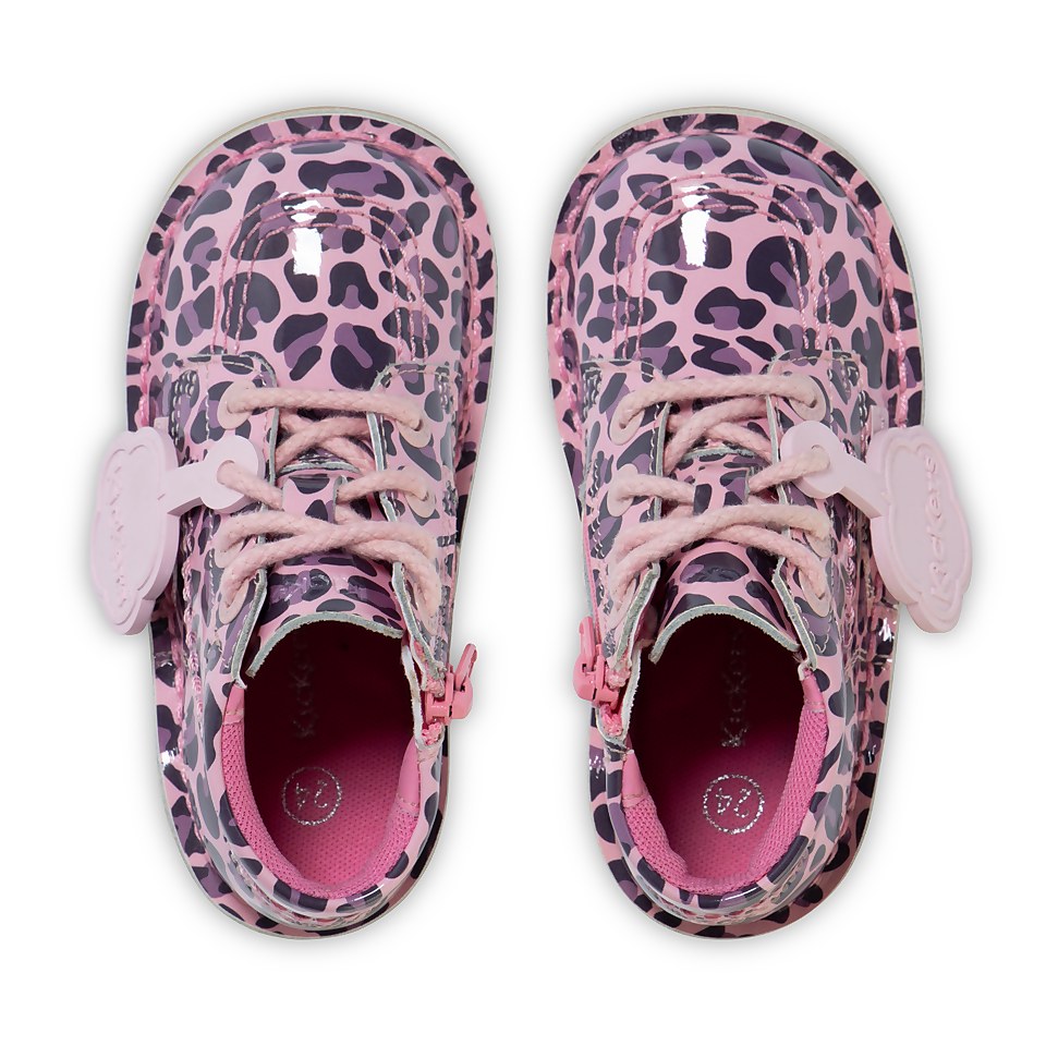 Infant Girls Kick Hi Leopard Patent Leather Pink