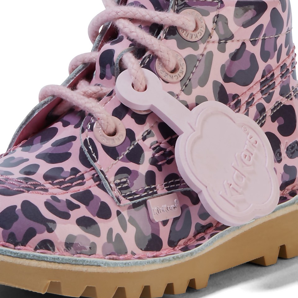 Infant Girls Kick Hi Leopard Patent Leather Pink