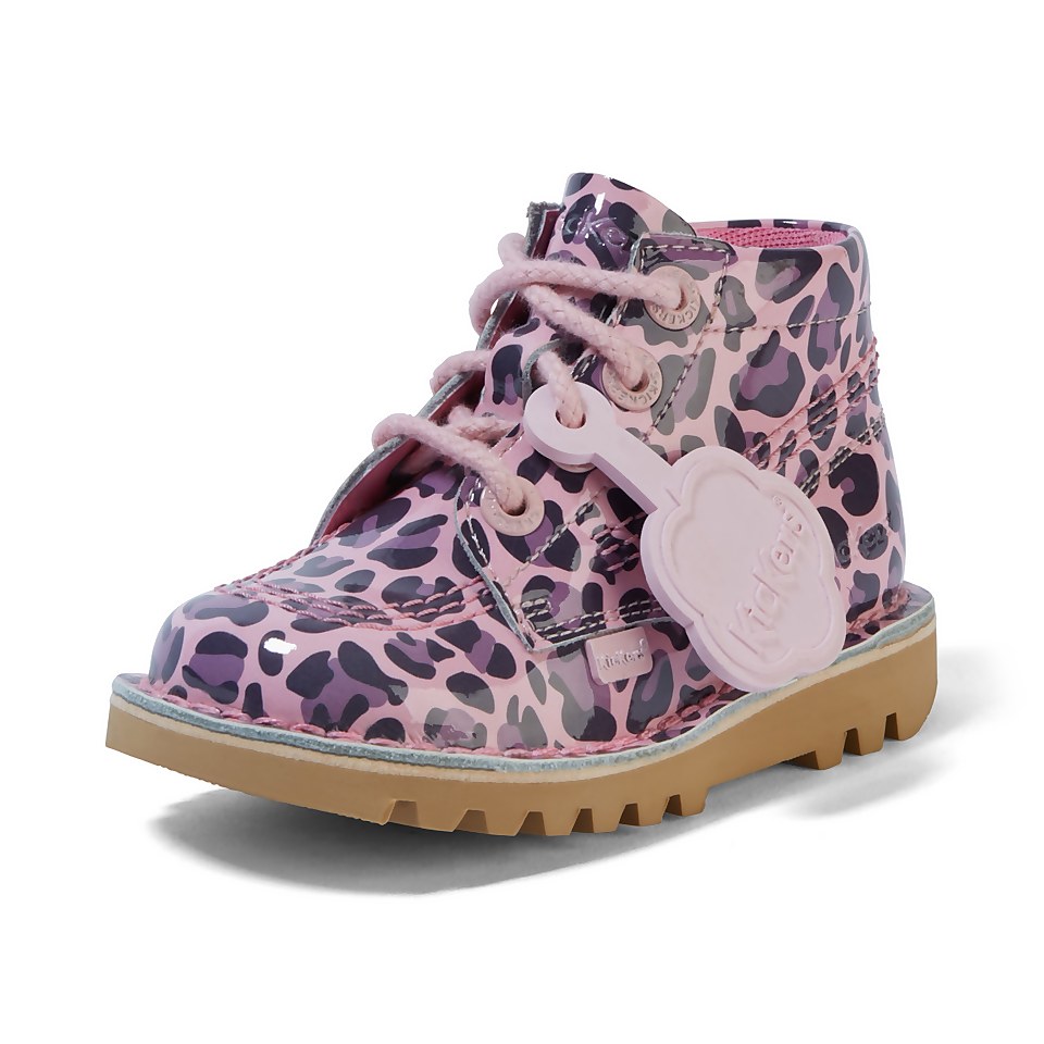 Infant Girls Kick Hi Leopard Patent Leather Pink