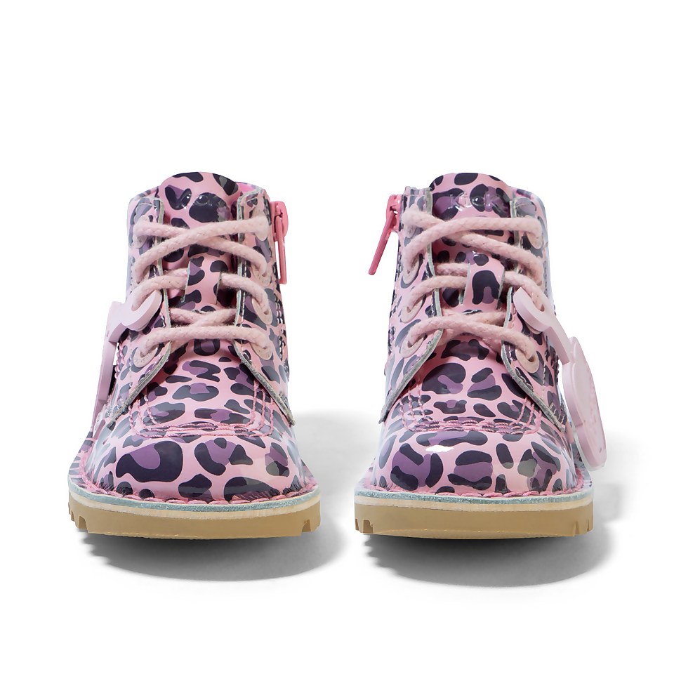 Infant Girls Kick Hi Leopard Patent Leather Pink