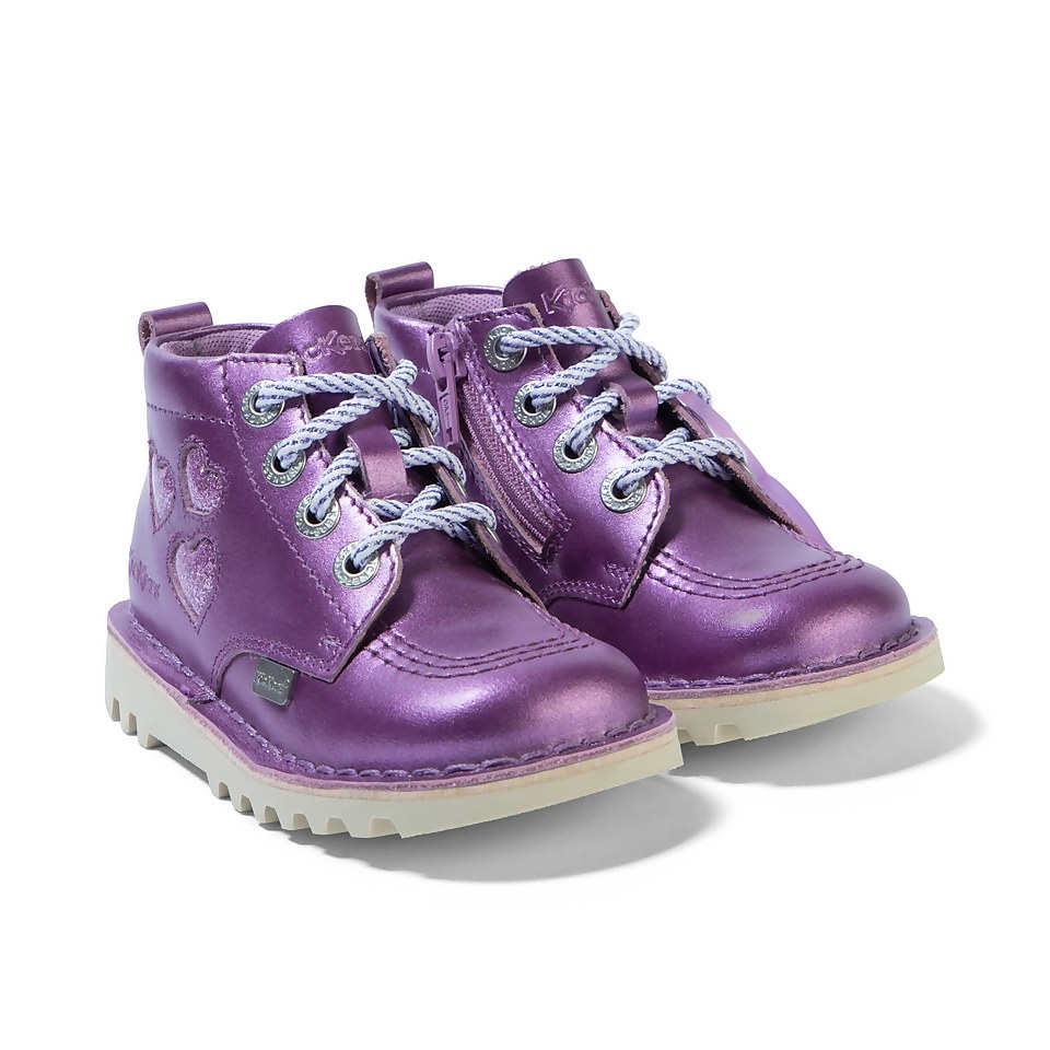 Infant Girls Kick Hi Heart Orchid Leather Purple