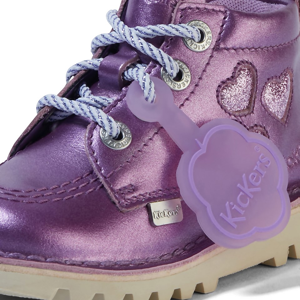 Infant Girls Kick Hi Heart Orchid Leather Purple