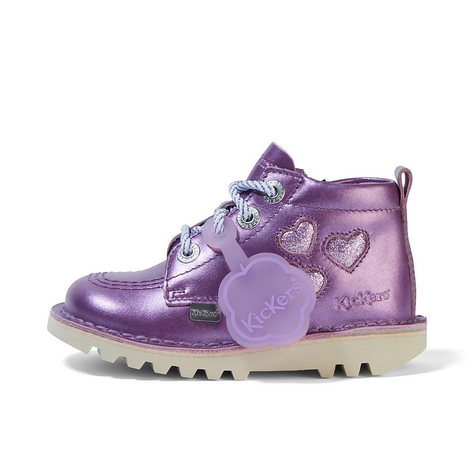 Infant Girls Kick Hi Heart Orchid Leather Purple