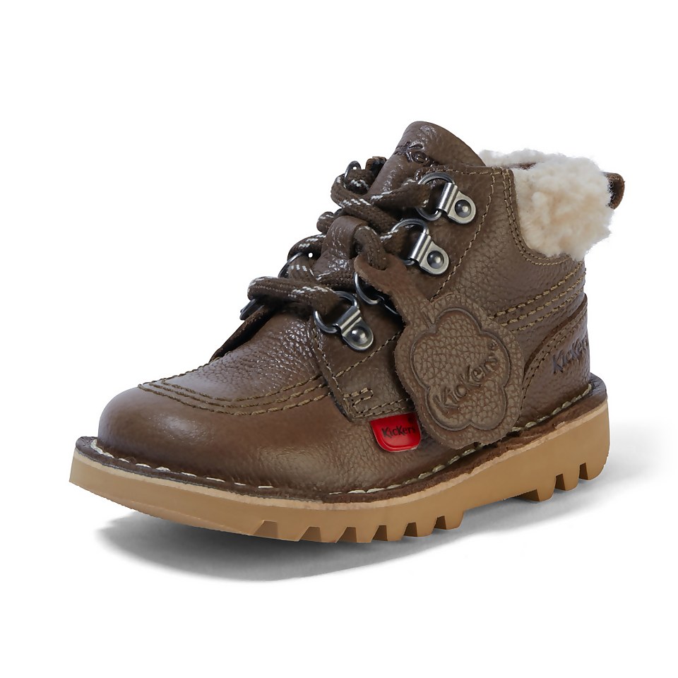 Infant Boys Kick Hi Winter Leather Khaki