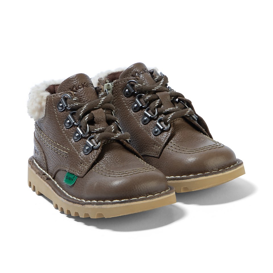 Infant Boys Kick Hi Winter Leather Khaki