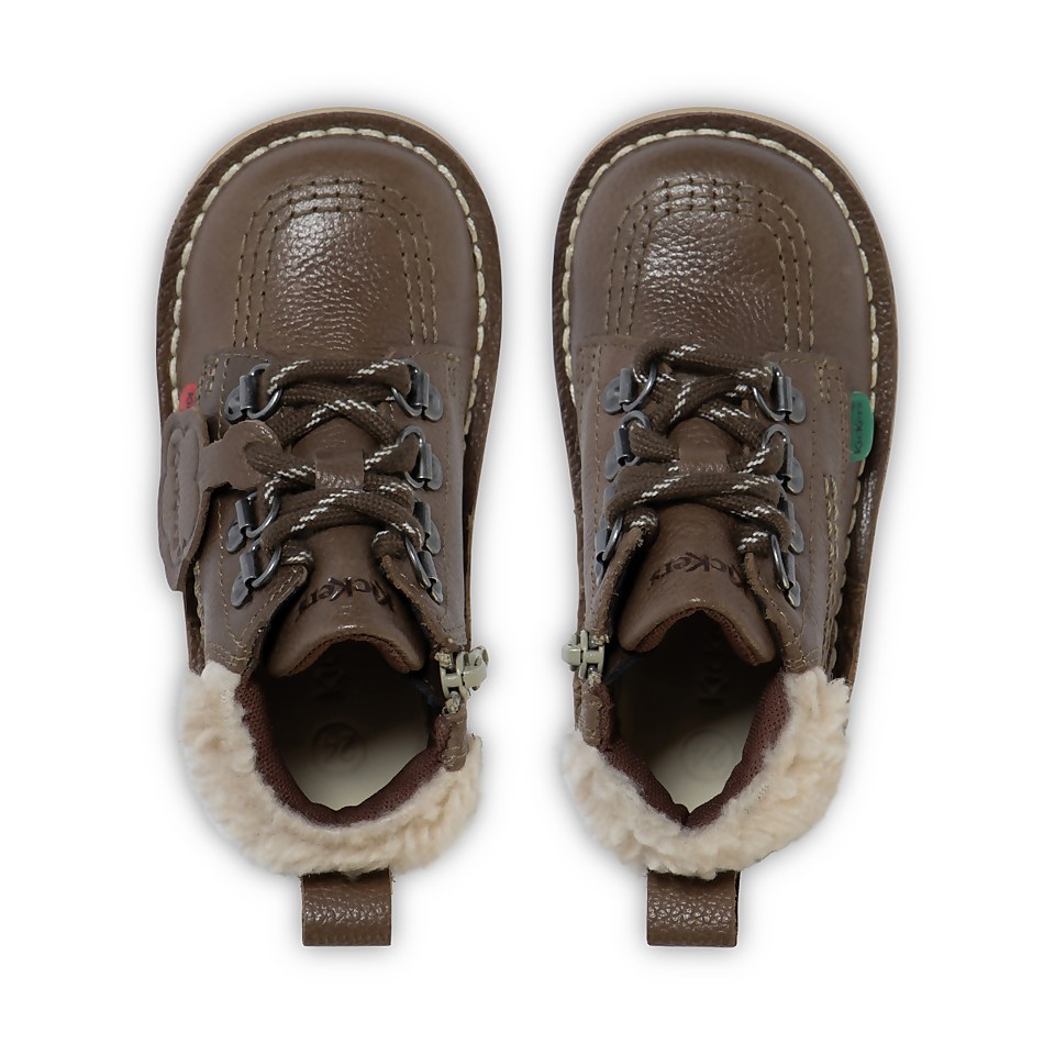 Infant Boys Kick Hi Winter Leather Khaki