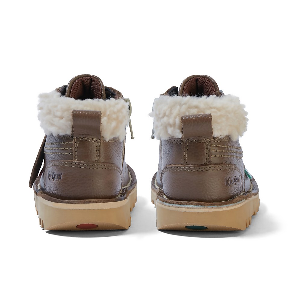 Infant Boys Kick Hi Winter Leather Khaki