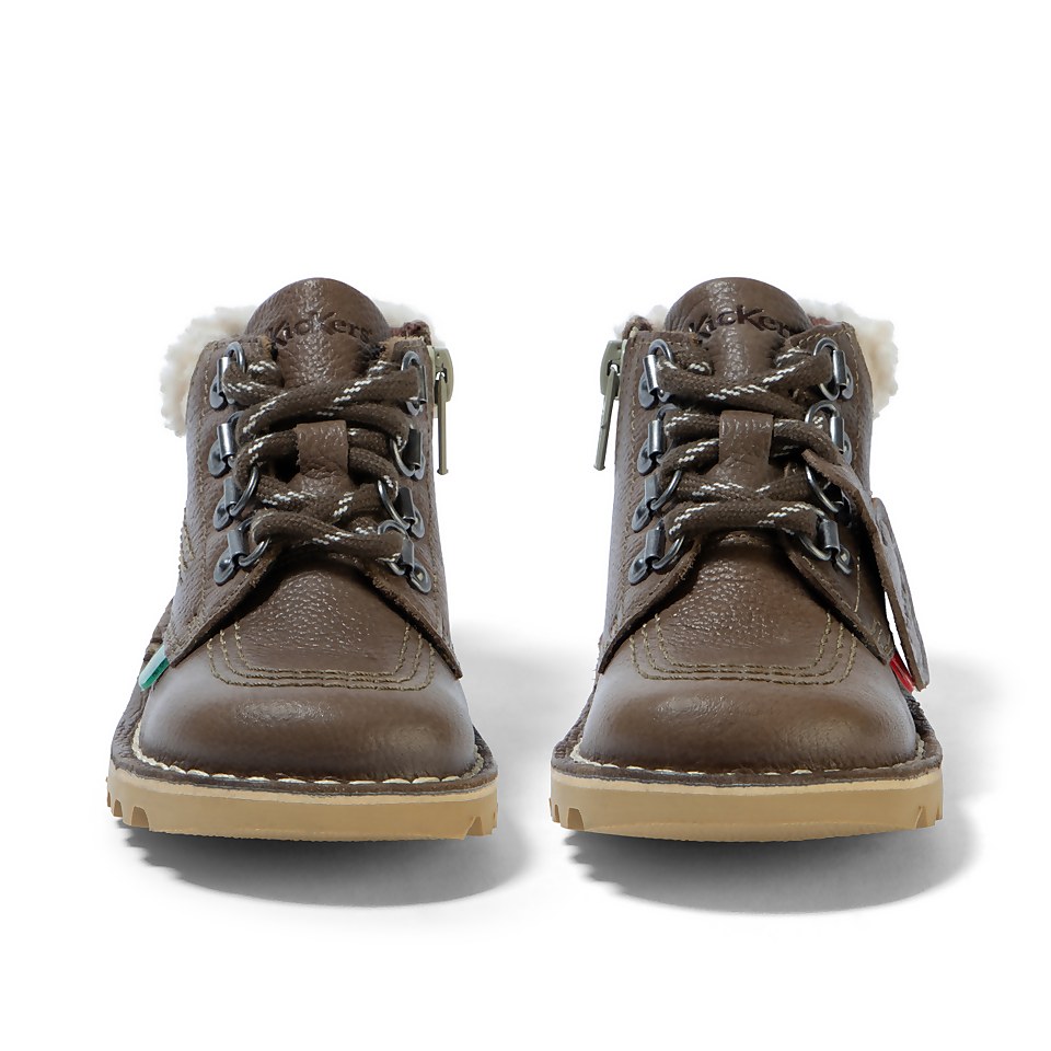 Infant Boys Kick Hi Winter Leather Khaki