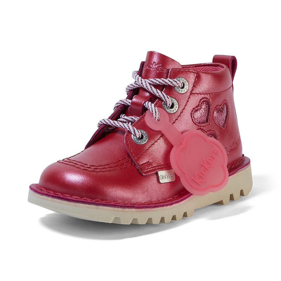 Infant Girls Kick Hi Heart Berry Leather Pink