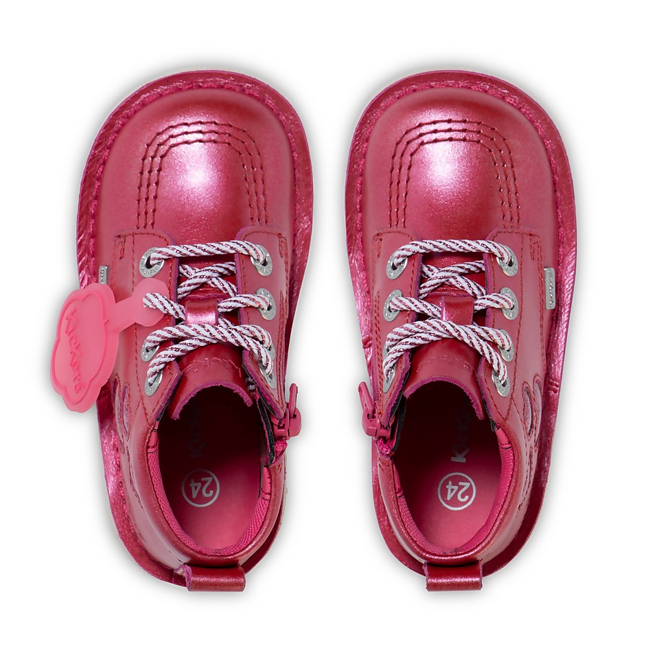 Infant Girls Kick Hi Heart Berry Leather Pink