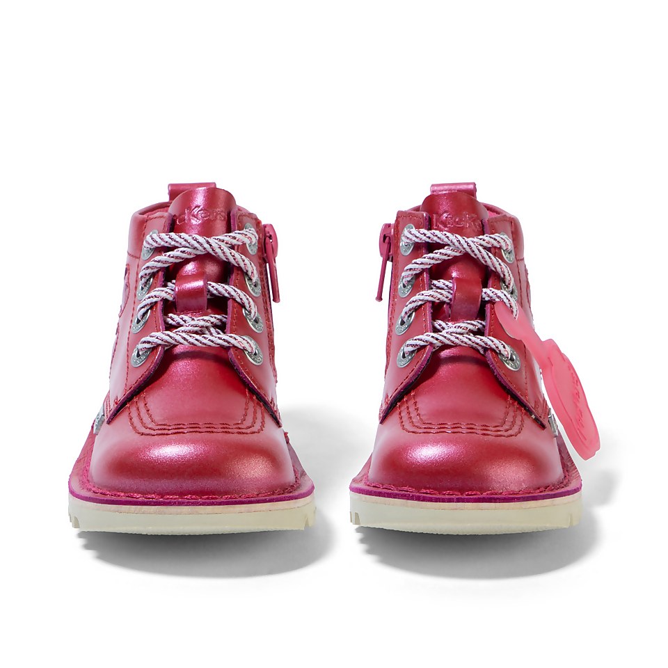 Infant Girls Kick Hi Heart Berry Leather Pink