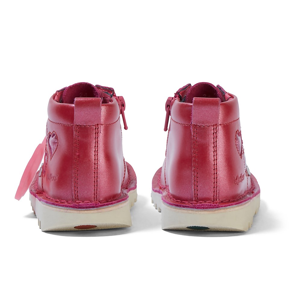Infant Girls Kick Hi Heart Berry Leather Pink